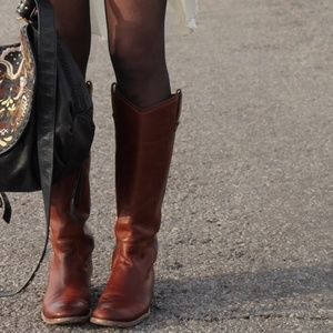 Cognac Frye Melissa Boots
